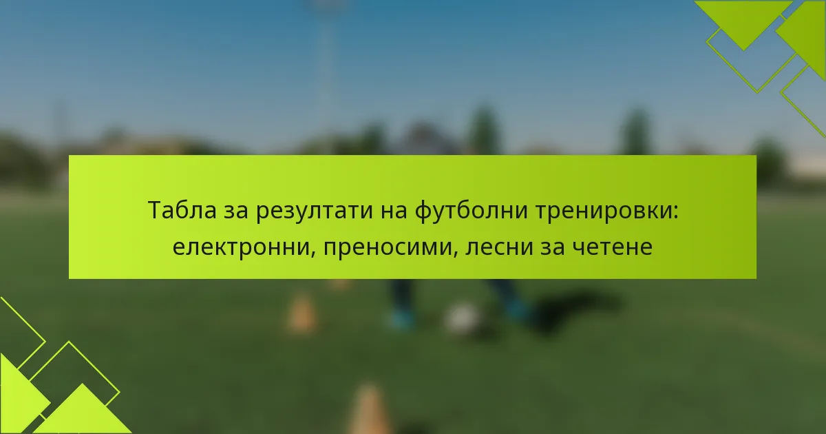 Табла за резултати на футболни тренировки: електронни, преносими, лесни за четене